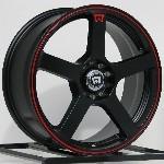 17" black wheels rims cobalt honda civic fit integra mr116 motegi racing 4 lug