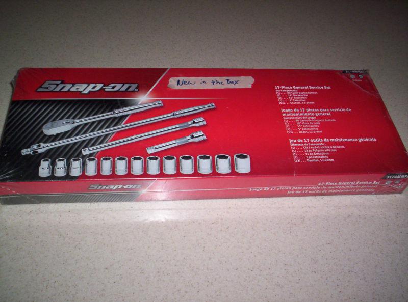 Snap on snapon new unopened 17 piece 1/2 drive metric general service set new