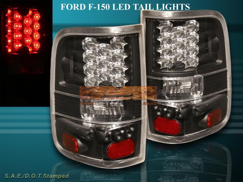 2004-2008 ford f-150 style side black l.e.d. tail lights brake lamps brand new