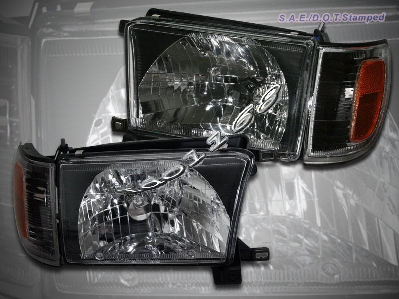 99 00 01 02 toyota 4 runner jdm black headlights+corner