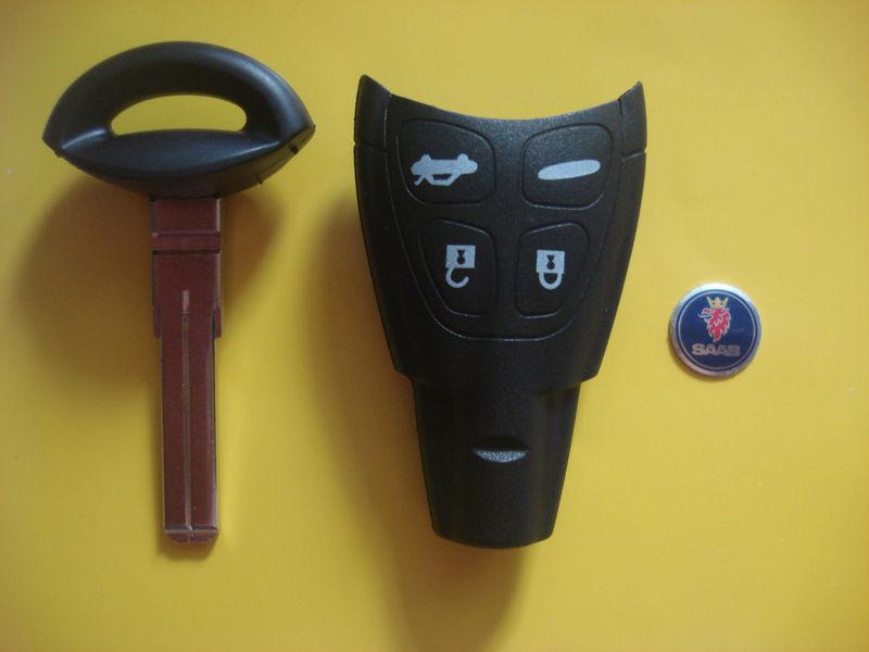  saab 93 9-3  smartkey keyless remote key case w/blade, original quality 