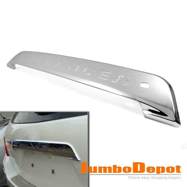 Chrome rear door tailgate center trunk lid plate trims 1 pcs hot for highlander