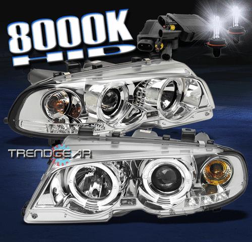 00-03 bmw e46 3 series 2dr/01-06 m3 halo led chrome projector headlight w/hid 8k