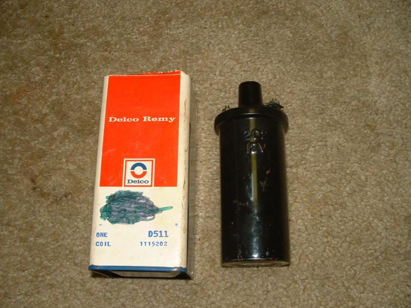 Nos new gm delco-remy 202 embossed ignition coil 64 65 66 327 corvette nonrepro