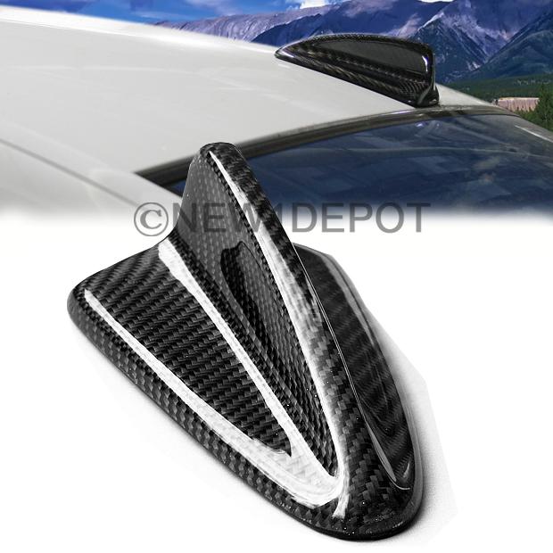 1 pcs jdm real carbon fiber top shark fin antenna trim for honda toyota audi new