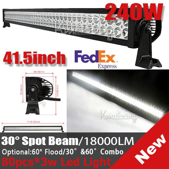 42inch 240w led alloy work light bar 4wd mining driving atv lamp 18000lm seckil