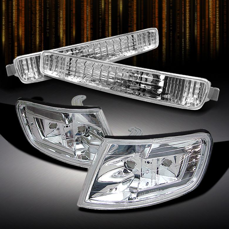 96-97 honda accord euro clear bumper signal lamps+euro clear corner lights set