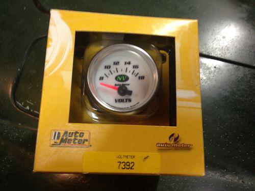 Auto meter 7392 nv series 8-18 volts voltmeter gauge 52.4mm 2-1/16" street race