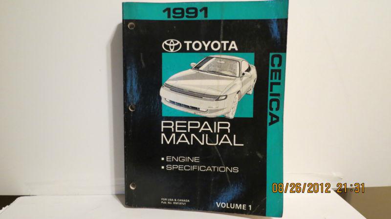 1991  toyota celica repair manual factory repair manual  volume 1