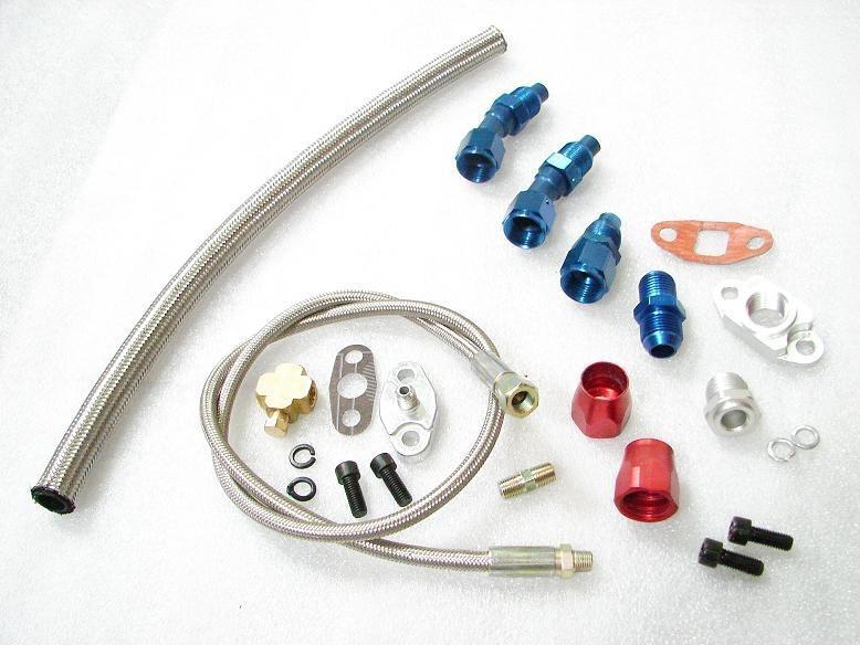 Turbo oil feed+return line kit for t3 t3/t4 t4 t70 t66 universal free shipping