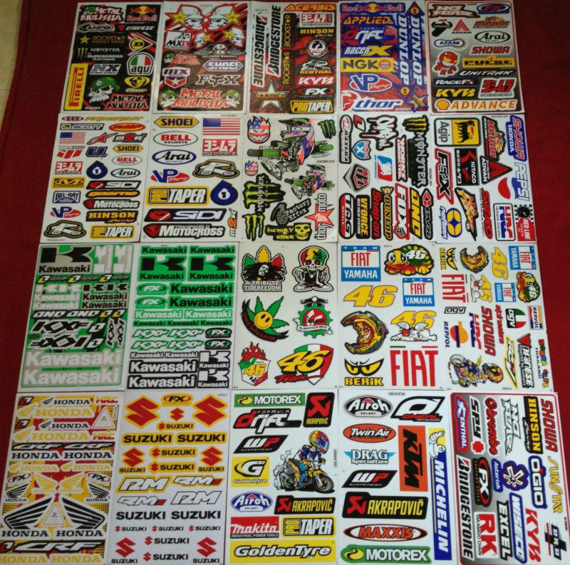 Set 20 sheets moto-gp motocross atv graphic racing sticker decals#nb695v5n