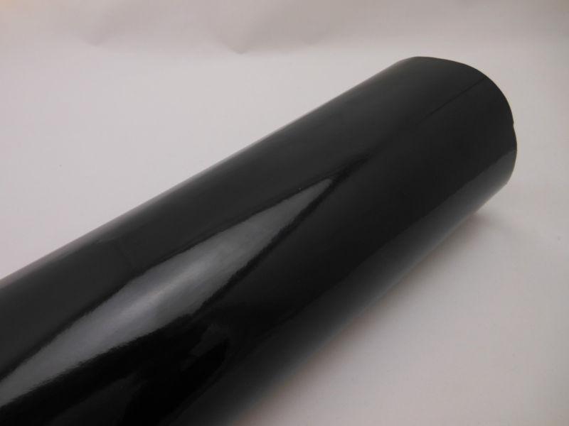 24"x60" glossy black vinyl wrap sticker decal sheet w/ bubble air release