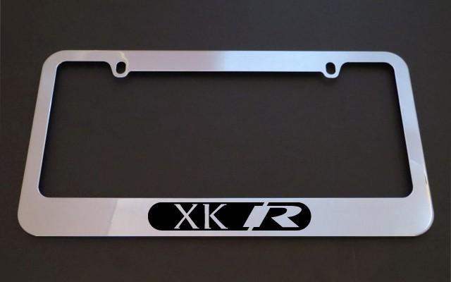 1 brand new jaguar xk-r chrome metal license plate frames + screw caps