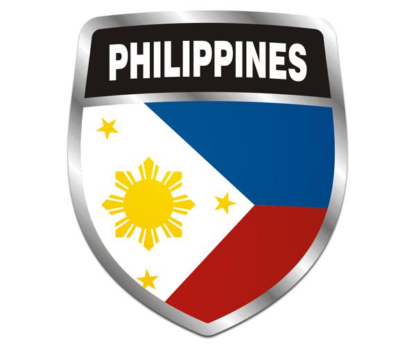 Philippines flag shield decal 5"x4.3" filipino vinyl car sticker zu1