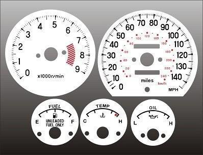 1989-1994 eclipse talon laser instrument cluster white face gauges n/a dohc dsm