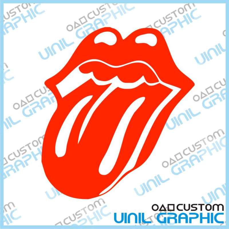 Rolling stones giant tongue music rock band rub on vinyl sticker decal