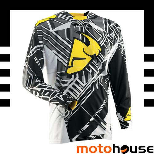 Thor mens core fusion jersey mx offroad dirt motocross yellow black white 