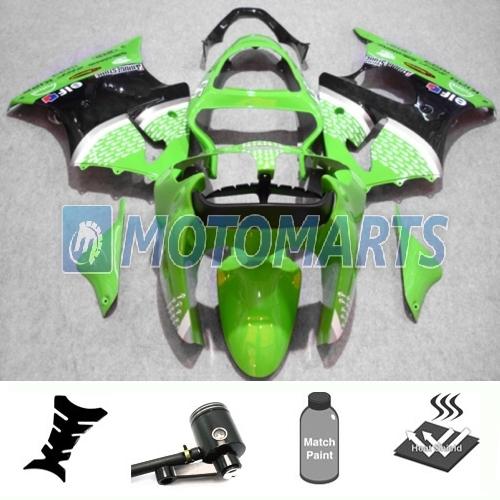 Bundle fairing kit w/ brake fluid reservoir for kawasaki ninja zx 6r 00 01 02 aa