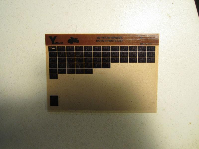 1989 yamaha atv yfa1w breeze microfiche parts catalog yfa 1 w