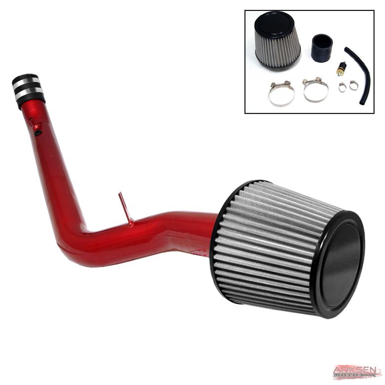 99-00 honda civic ex/si 1.6l jdm red cold air intake induction+filter system set