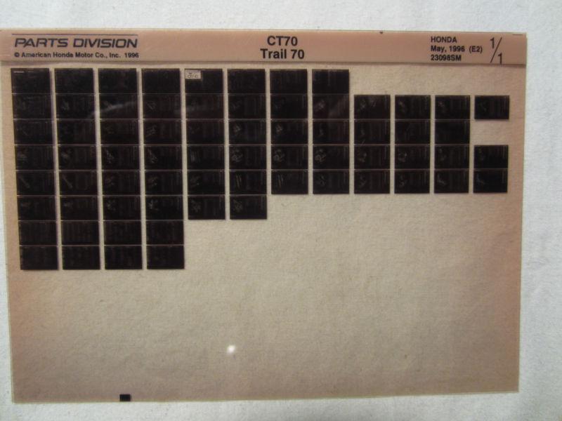 Honda motorcycle ct70 trail 70 microfiche parts catalog ct 70 5/96