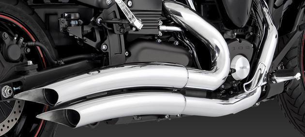 Vance/hines big radius 2-2 full exhaust w/pc fits yamaha road star warrior 02-09