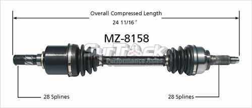 Surtrack perf axles mz-8158 cv half-shaft assembly-new cv axle shaft