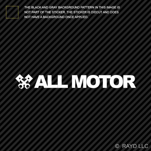 (2x) all motor sticker die cut decal self adhesive vinyl jdm normally aspirated 