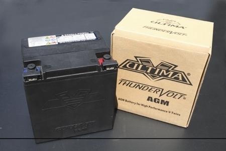 Ultima thundervolt agm battery for harley flh & flt 1997-later oem 66010-97b