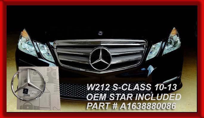 2010 2011 2012 w212 e350 e550 e63 grille e-class silver benz sedan  