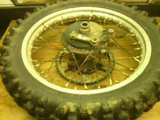 Kawasaki kdx175 80-82 rear wheel and tire with brakes rotor