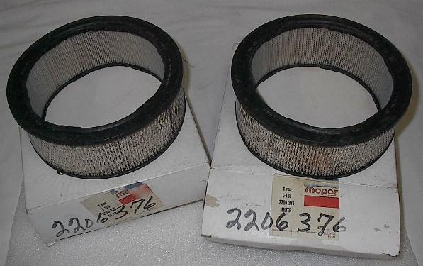 Nos new oem mopar 1961-1980 slant six 170 225 air filter element  1- 2203376