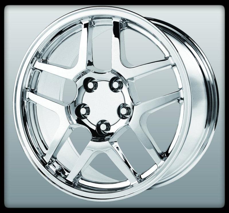 18" x 9.5" wheel replicas v1117 zo6 chrome chevrolet corvette wheels rims