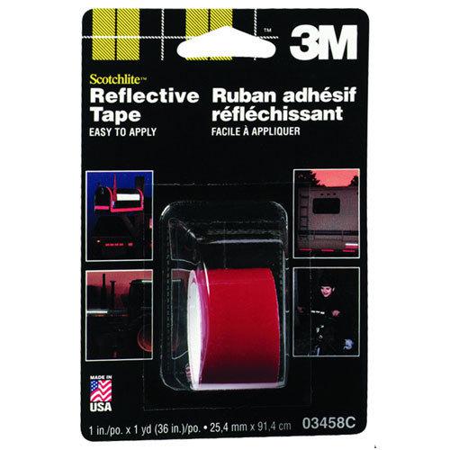 3m scotchlite reflective nighttime safety tape 1" x 36" red tape roll 3458