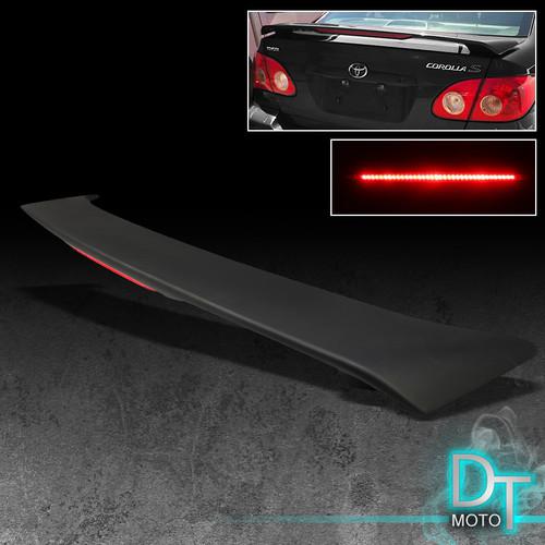 03-08 toyota corolla ce le s xrs sport rear trunk spoiler wing w/led brake light