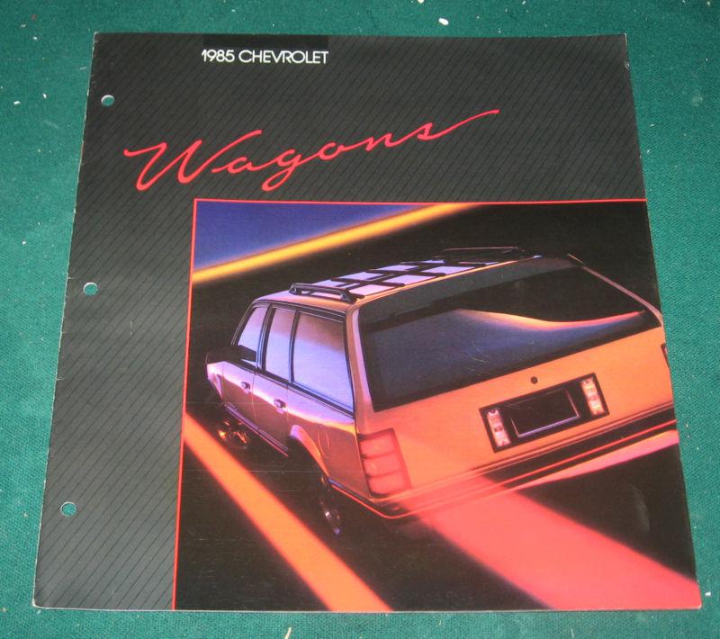 1985 chevy wagons sales brochure; cavalier; celebrity; caprice; suburban; 16 pgs