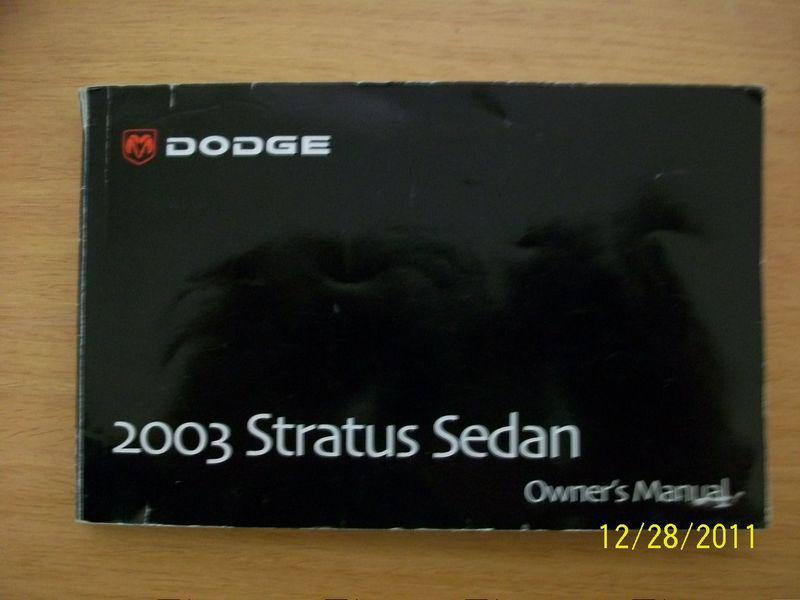 2003 dodge stratus sedan  owners manual 