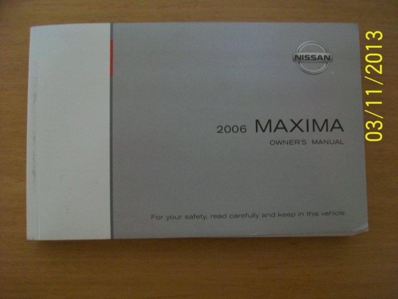 2006 nissan maxima   owners manual