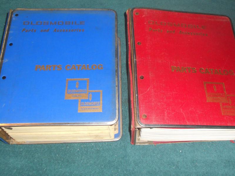 1974 1972 1971 1970+ oldsmobile parts catalog set / orig text & illustr. books!