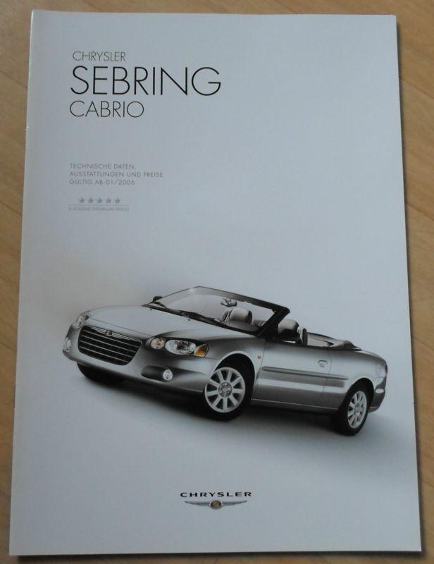 2005 chrysler sebring cabrio german original sales brochure catalog dodge