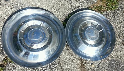 1950's ('54 or '55) mercury man 15" hubcap wheel cover original set of two