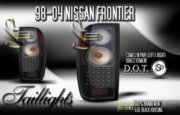 Depo pair euro style black altezza tail lights w/ led 98-04 nissan frontier