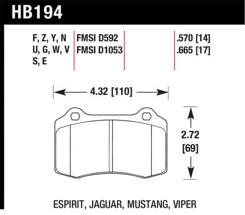 Hawk performance hb194f.570 disc brake pad