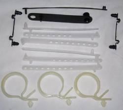 New mopar 1971-72 b-body 1971-74 e-body under hood strap kit white clips