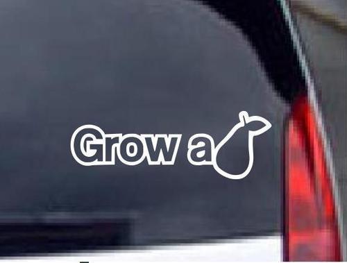 Grow a pair, white, funny car window sticker decals