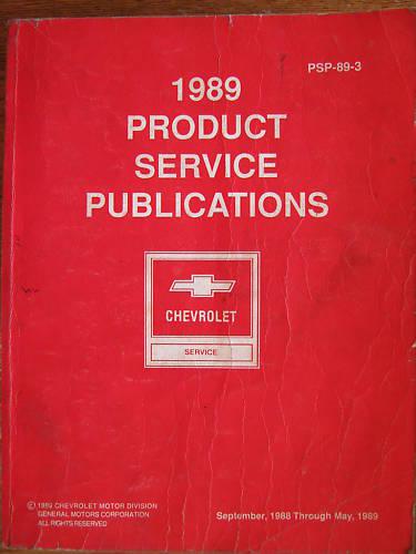 1989 chevrolet product service publications bulletins 3 original good cond