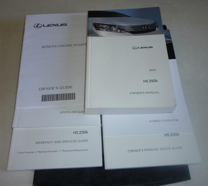 2010 lexus hs250h hs 250 250h owners manual set 10 hs250 hybrid guide w/case