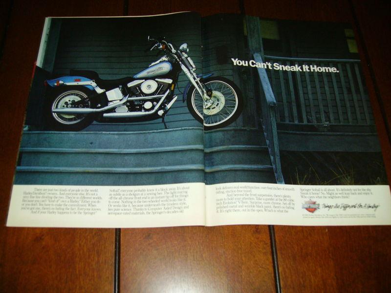 1990 harley davidson springer softail    ***original 2 page  ad***