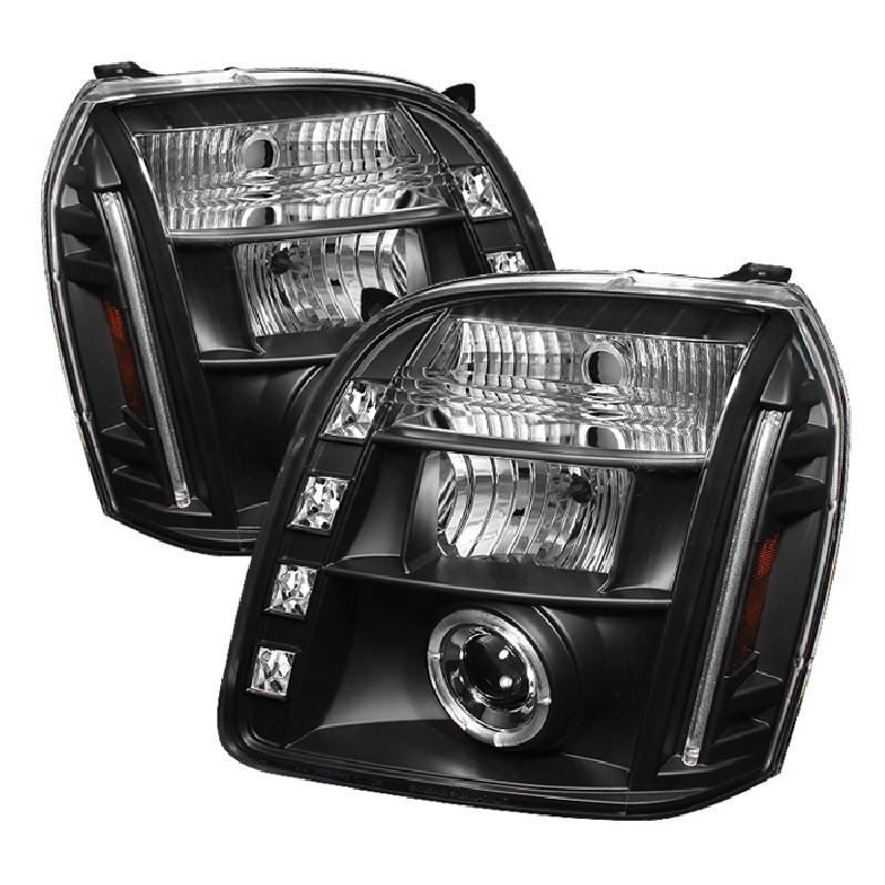 Tln autoparts gmc yukon/yukon xl 2007 08 09 halo projector headlights - black