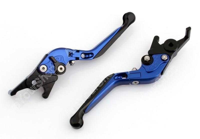 Adjustable folding extendable brake clutch levers yamaha t-max 2004-2007 blue